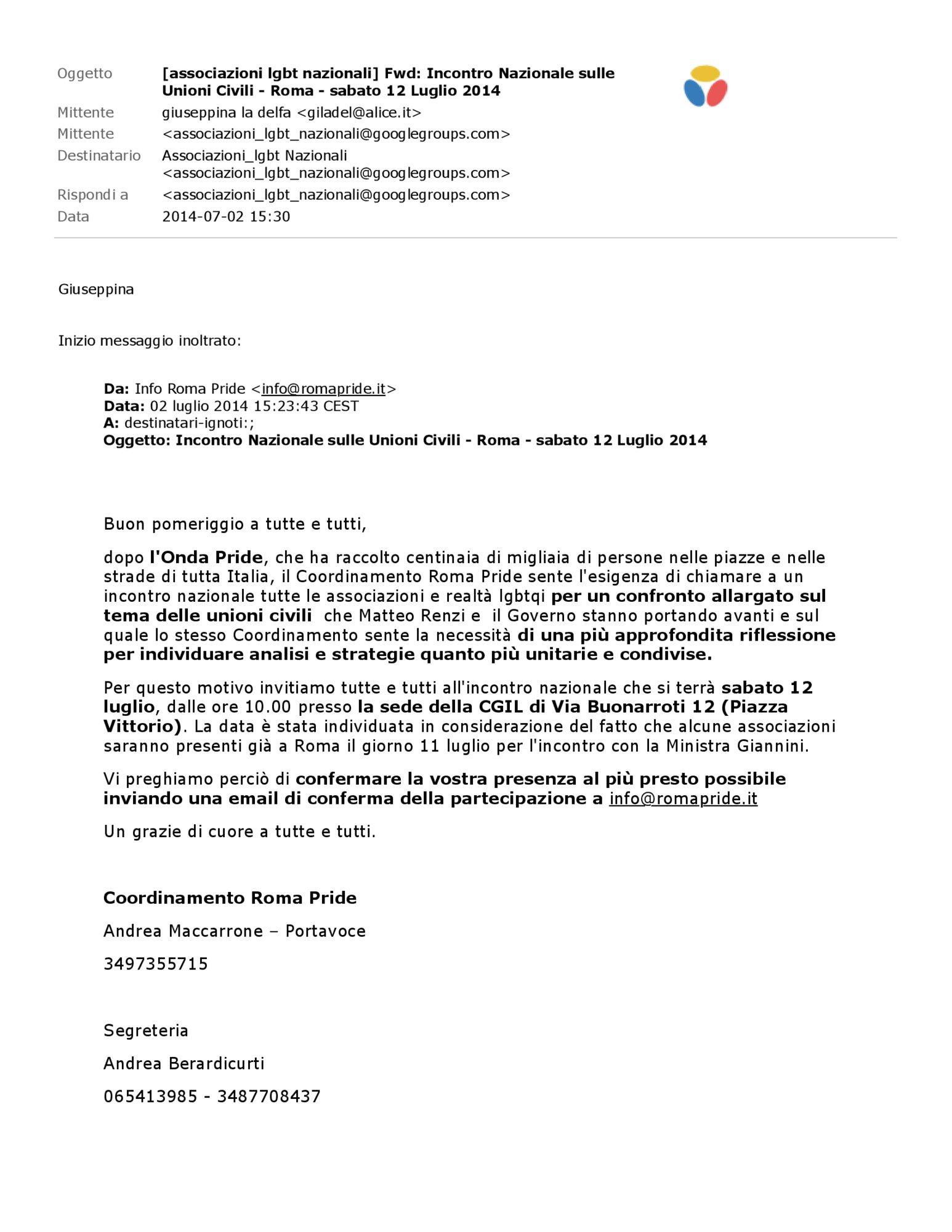 Convocazione ncontro Nazionale sulle Unioni Civili - Roma - sabato 12 Luglio 2014.pdf