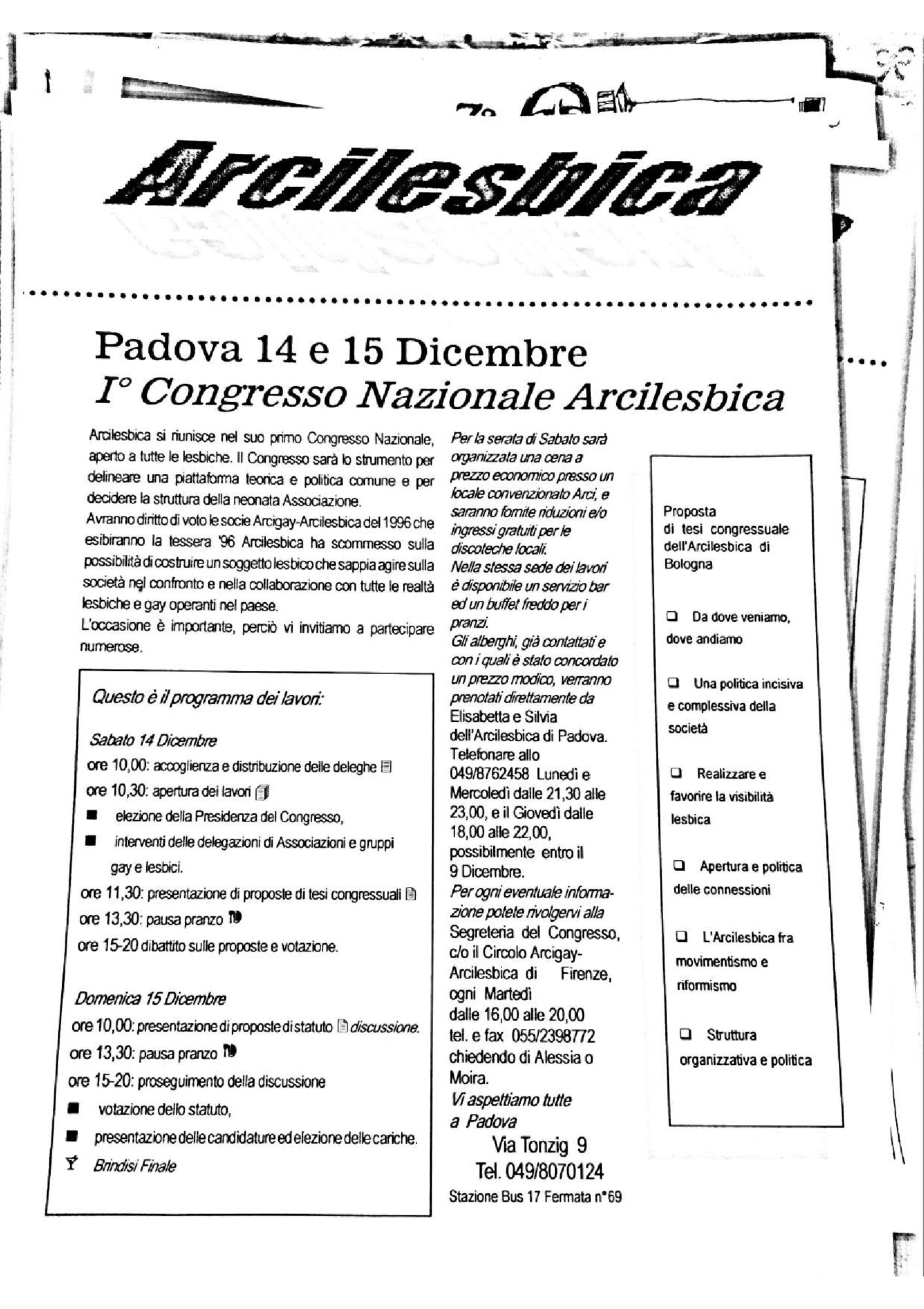 Congresso Costituente 1996 - programma
