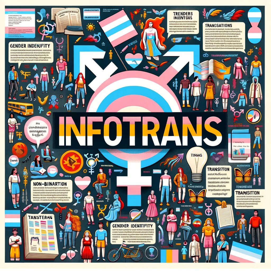 DALL·E 2023-11-27 12.19.43 - An illustrative and educational image designed as a cover for a glossary titled 'InfoTrans', focusing on transgender information and terms. The image .png